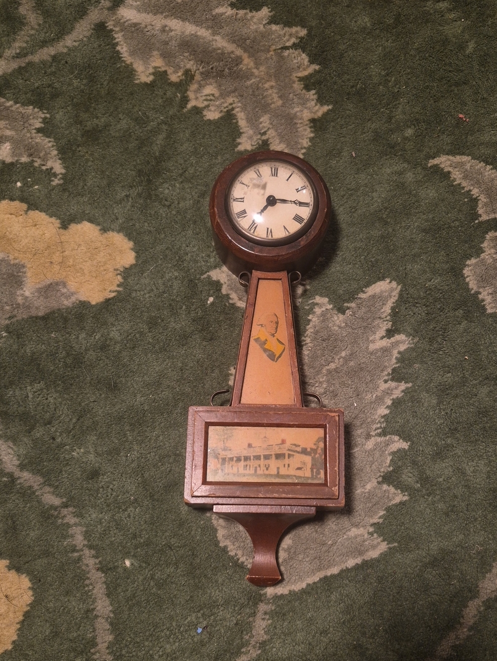 Antique-Style Wall Clock in Brown and Tan